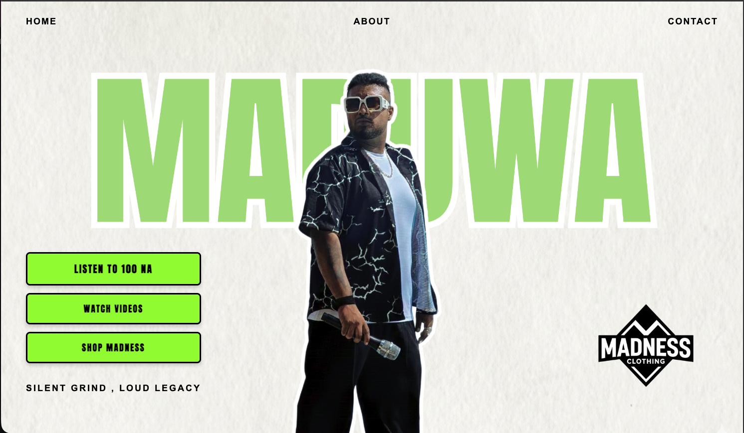 MADUWA Sri Lankan RAP artist landing page